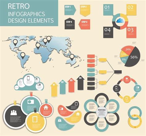 Retro Vintage Infographic Template Business Vector Illustration 3369502