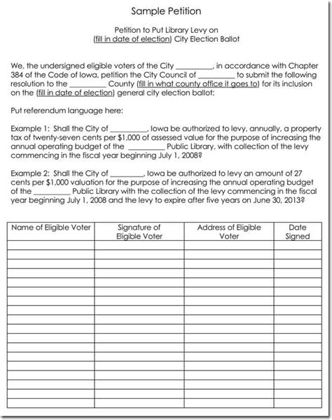 Petition Templates Create Your Own Petition With 20 Within Blank