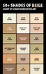 50+ Shades of Beige Color (Names, HEX, RGB & CMYK Codes) – CreativeBooster