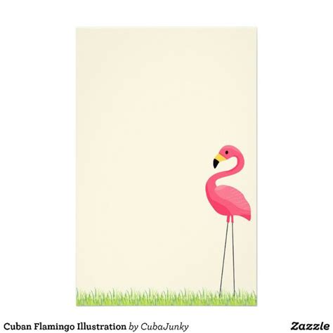 Cuban Flamingo Illustration Flamingo Illustration Flamingo Stationery