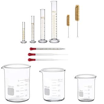 Glass Measuring Low Form Beaker Set Ml Ml Ml And Thick Glass