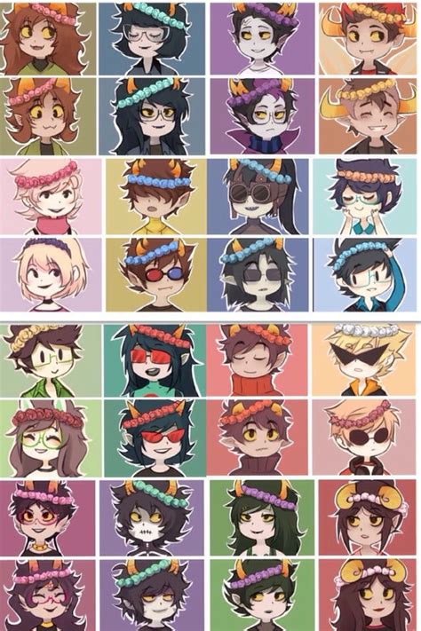 homestuck characters in flower crowns collage made by me isabel0622 took me forever to fit