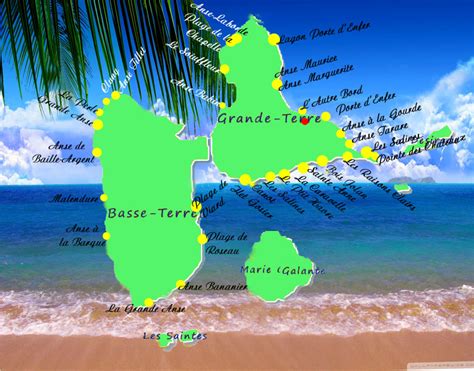 Guadeloupe Carte Des Plages Voyage Carte Plan
