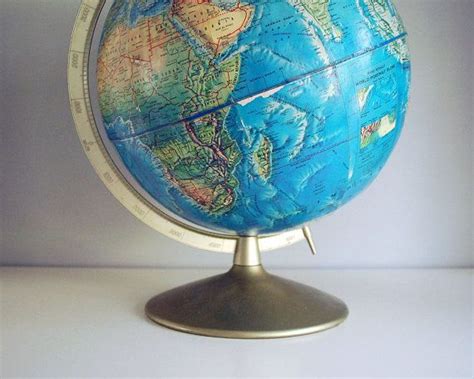 1960s Blue Globe Rand Mcnally World Portrait Globe 12 Inch Earth