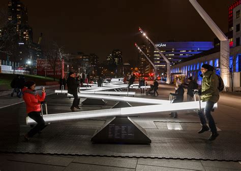 montreal installation has glowing seesaws and hypnotic videos