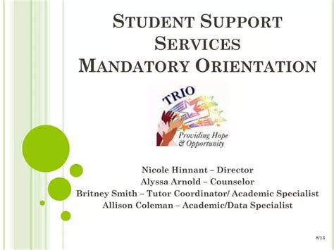 Ppt Student Support Services Mandatory Orientation Powerpoint