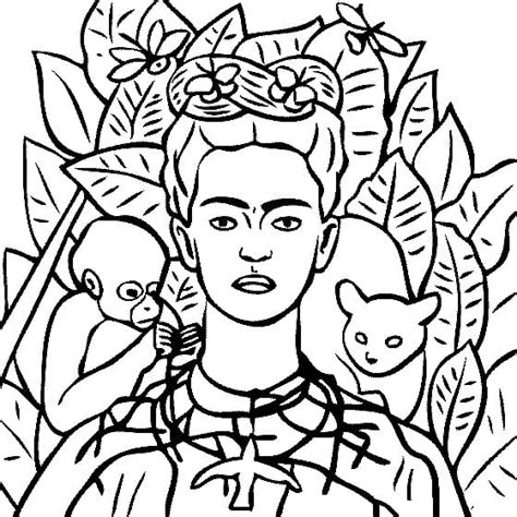 Desenhos De Frida Kahlo Para Colorir Pintar E Imprimir Coloring Pages
