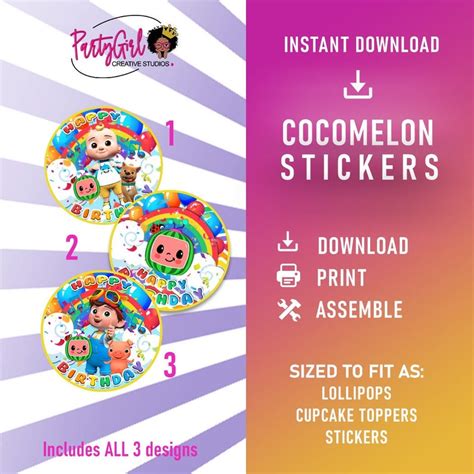 Instant Download Cocomelon Cupcake Toppers Cocomelon Etsy