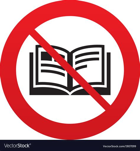 No Book Sign Icon Open Book Symbol Royalty Free Vector Image