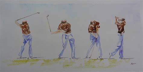 peinture golfeur en mouvement