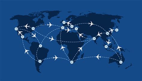 Ilustración De Mapa De Viajes Del Mundo Con Aviones Rutas De Vuelo Y