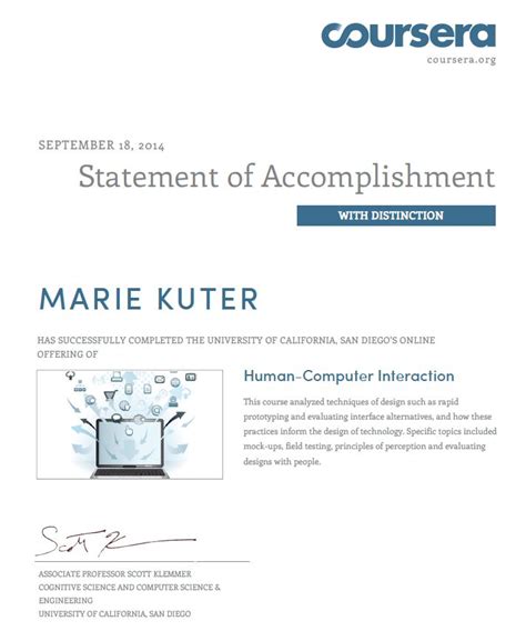 Human Computer Interaction Certification Marie Kuter