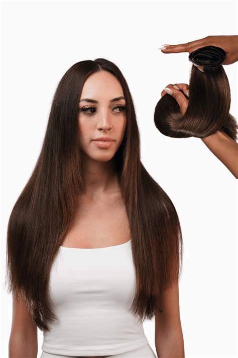 locks de luxe clip ins 20 160g chocolate brown 2 natural straight locks de luxe