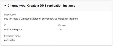 AWS DMS Replication Instance Create AMS Advanced Application