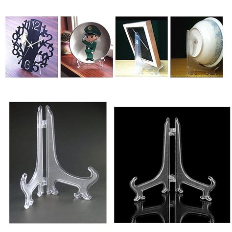 12 Pc Display Stand Easels Plate Picture Holder Photo Frame Frosted Ho