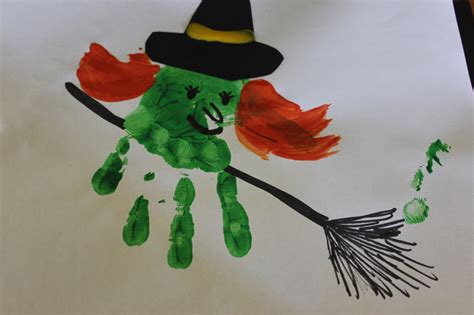 Handprint Witch On A Broomstick
