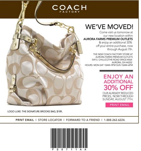 Coach Factory Canada Save an Extra 30% Through August 4th *Printable ...