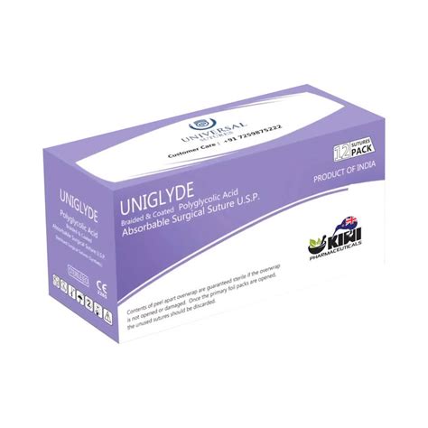 Uniglyde Braided And Coated Polyglycolic Acid Pga Suture Surgical