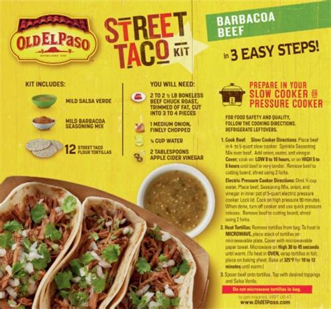 Old El Paso Barbacoa Beef Street Taco Kit 113 Oz Harris Teeter