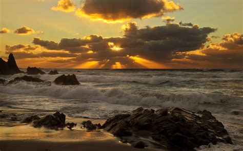 Beautiful Beach Sunset Hd Wallpaper Background Image 2560x1600 Id