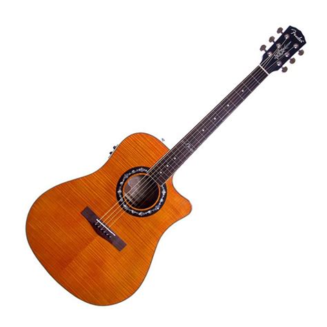 Fender T Bucket 300ce Electro Acoustic Guitar Flame Maple Orange At