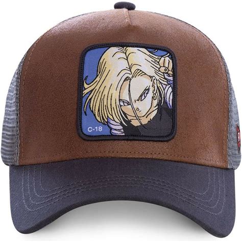 One of android 18's special moves in dragon ball fusions. Capslab Android C-18 C18A Dragon Ball Brown and Grey Trucker Hat: Caphunters.com