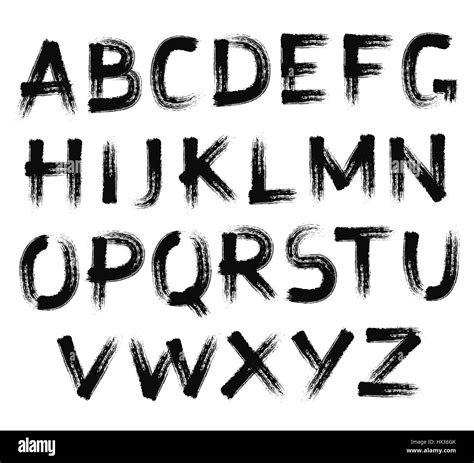 Painted Abc Handwritten Font Grungy Design Bold Letters Sans Serif