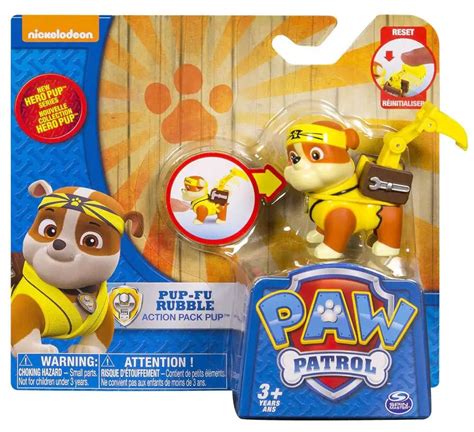 Paw Patrol Action Pack Pup Pup Fu Rubble Figure Loose Spin Master Toywiz