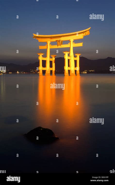 The Famous Vermillion Coloured Floating Torii Gate Itsuku Shima Shrine