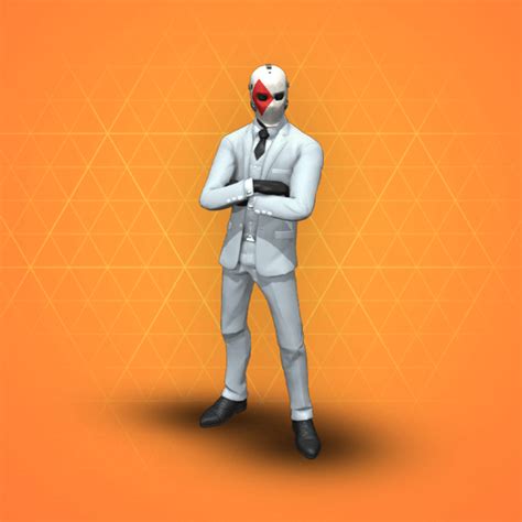 Featuring a white suit with black leather gloves, black tie and shoes. Fortnite Wild Card Skin | Legendary Outfit - Fortnite Skins