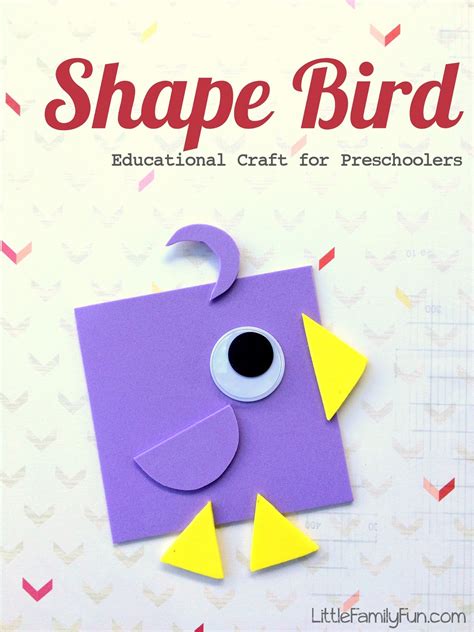 this round up was originally published on july 19, 2014 and only included 11 bird crafts. Little Family Fun: Shape Bird - Educational Craft