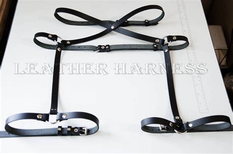 leather leg harnessstockings gartersharnessleather etsy