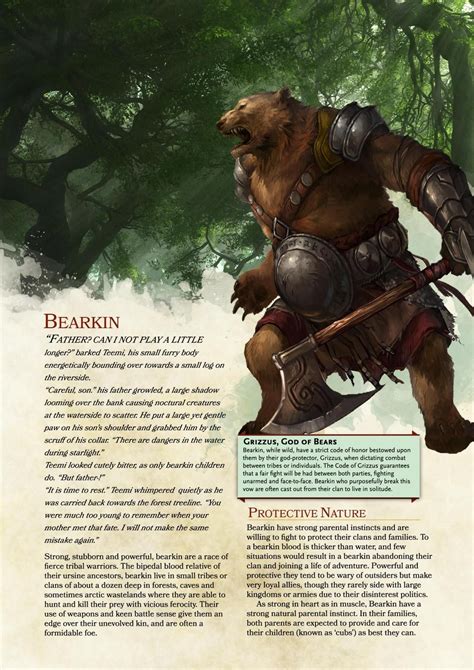 Dnd 5e Homebrew — Bearkin By Tr1lobyte Dungeons And Dragons Classes