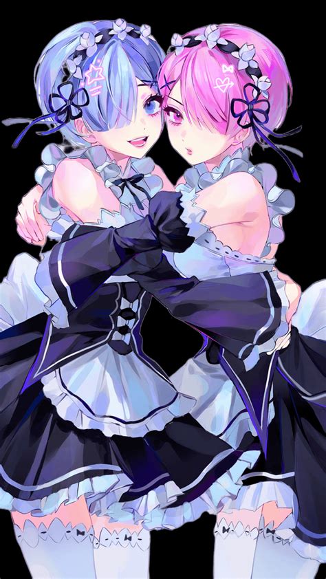 Rem And Ram Rezero 2302x4096 Ranimewallpaper