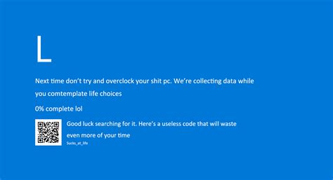 Blue Screen Of Overclocking Death Blue Screen Of Death Bsod Know Your Meme