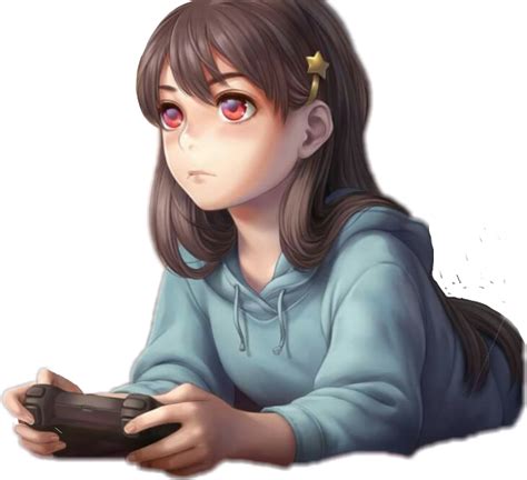 Download Gamergirl Anime Ps4 Playstation Playstation4 Girl Gamer Anime With Brown Hair Full