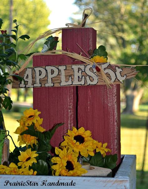 Rustic Primitive Wooden Apples With Horseshoe Nails For The Stems Hand