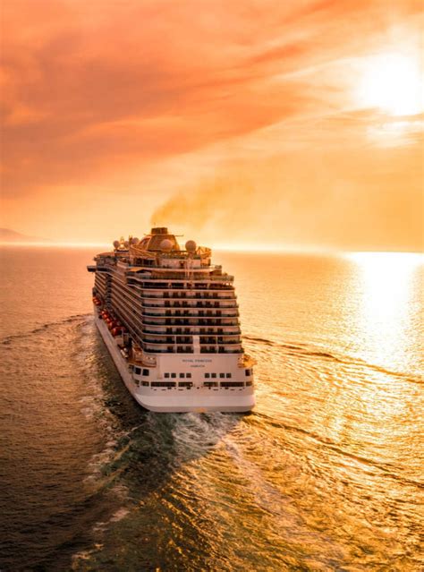 Royal Princess Cruise Ship Sunset Travel Off Path