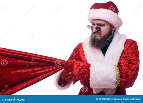 Man Dressed As Santa Claus Stock Photo Image Of Banner 132768590