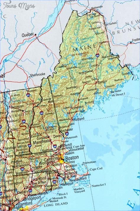Maine Usa Map Road