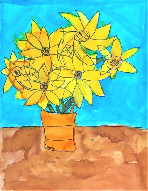 Van Gogh Sunflowers Art And Science Lesson For Kids Leah Newton Art