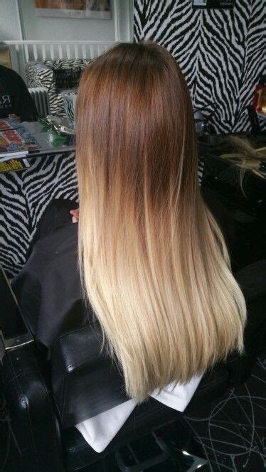 Flawless Roots Dip Dye Hair Brown To Blonde And Perfectly Straight Long Hair Extensions