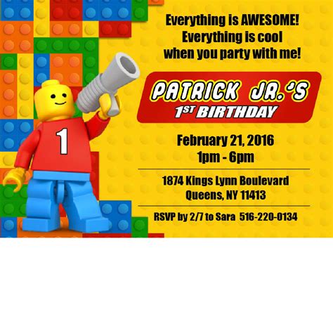 Lego Birthday Invitations Blackline