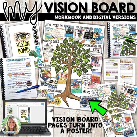 Vision Board Student Workbook Goal Setting Its Also A Poster