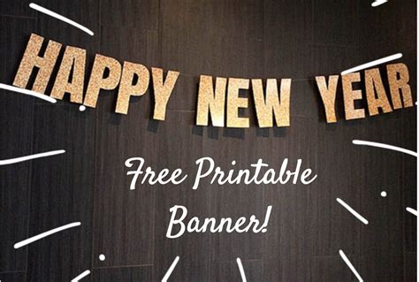 Free Happy New Year Banner Printable Pdf Printable Templates