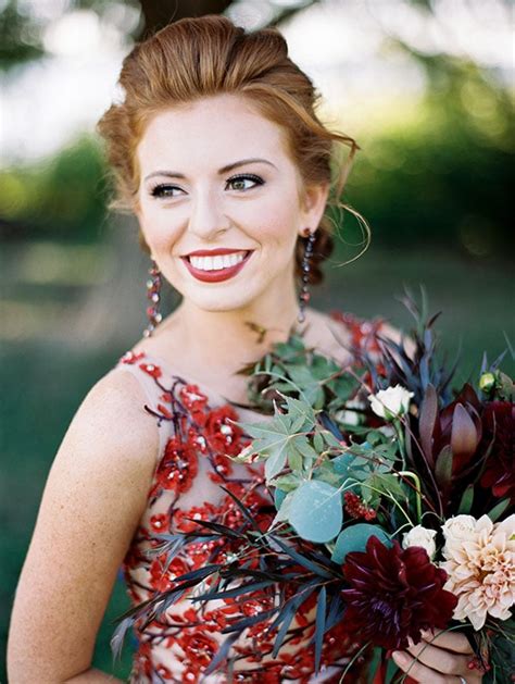 Bold Colors And A Floral Wedding Dress For Fall