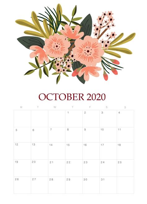 Free October 2020 Calendar Unique Calendar Holiday Calendar Kids
