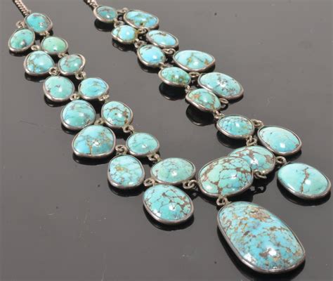 Sold Price Vintage Sterling Silver Turquoise Necklace November 6