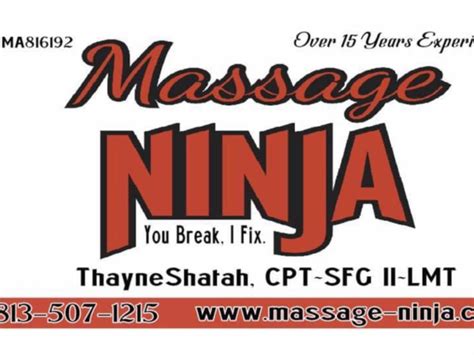 Book A Massage With Massage Ninja Brandon Fl 33511