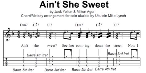 “aint She Sweet” By Milton Ager And Jack Yellen Chord Melody